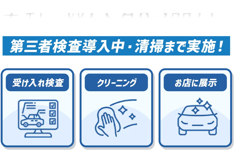 全社 WECARS品質　第三者検査導入中・清掃まで実施！！　受け入れ検査　クリーニング　お店に展示